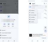 Signal-Screenshots mit den Menüs für Kontakte und Nachrichten