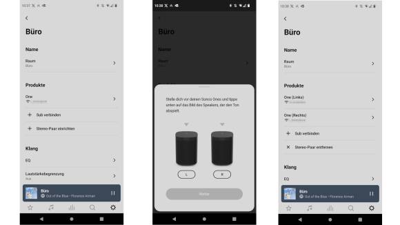 Screenshots aus der Sonos-App 