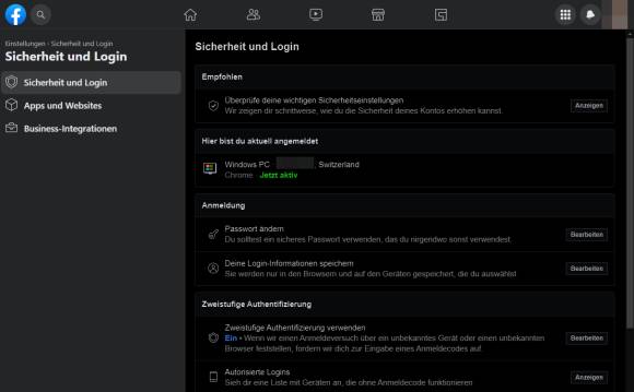 Sicherheits-Einstellungen bei Facebook