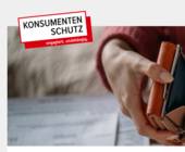 Konsumentenschutz-Banner zeigt ein leeres Portemonnaie