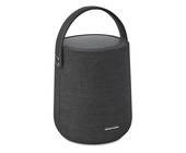 Ein Harman Kardon Citation, ungefähr zylinderförmig, schwarz, oben mit Haltegriff