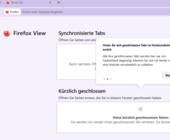 Screenshot der Firefox-View-Ansicht