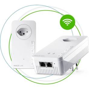 Zwei Devolo Magic 2 WiFi Next (weisse, quaderförmige Stecker)