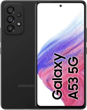 Rück- und Vorderseite des Samsung A53 5G (Farbe Schwarz)