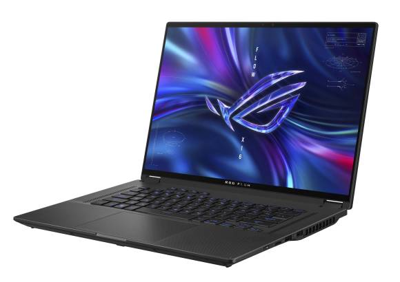 Asus ROG Flow X16 (2022), aufgeklappt, von vorne 