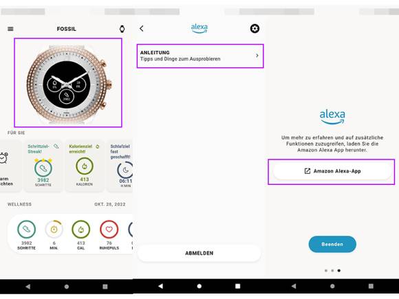 Fossil-App für Smartwatches