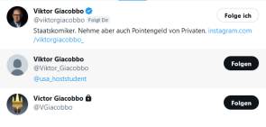 Die Suche nach Viktor Giacobbo fördert drei Resultate zutage