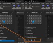 Vergleich: zweimal Outlook, einmal mit den Icons links, einmal mit den Icons unten
