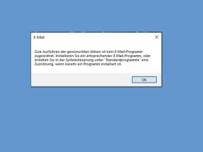 Die Fehlermeldung behauptet, es sei kein Standardmailprogramm zugewiesen 