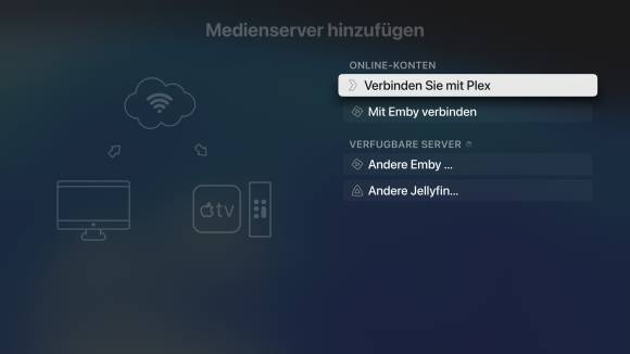 Die Einstellungen von Infuse zeigen, wie das Mediacenter auf den Plex-Server zugreift