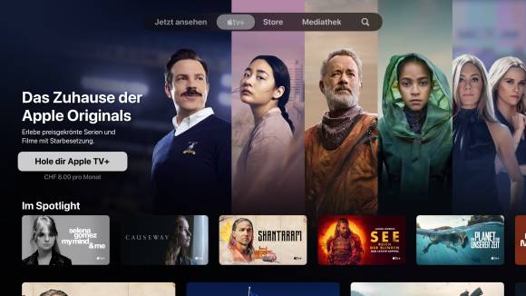 Die Startseite des Streaming-Dienstes Apple TV+ zeigt beliebte Serien