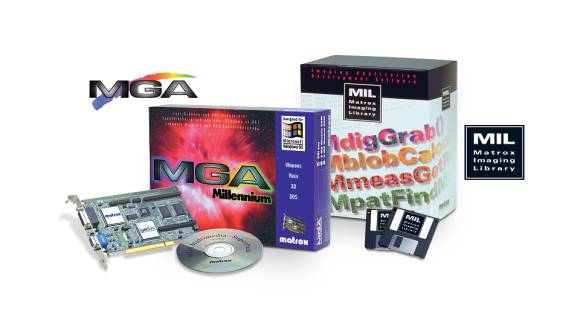 Die Matrox Millennium Grafikkarte mit Software-Zubehör