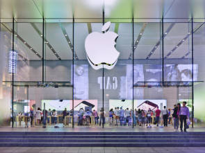 Ein Apple-Logo an einem Apple-Store 