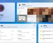 Screenshot von iCloud-Elementen wie Mail, Fotos und Drive