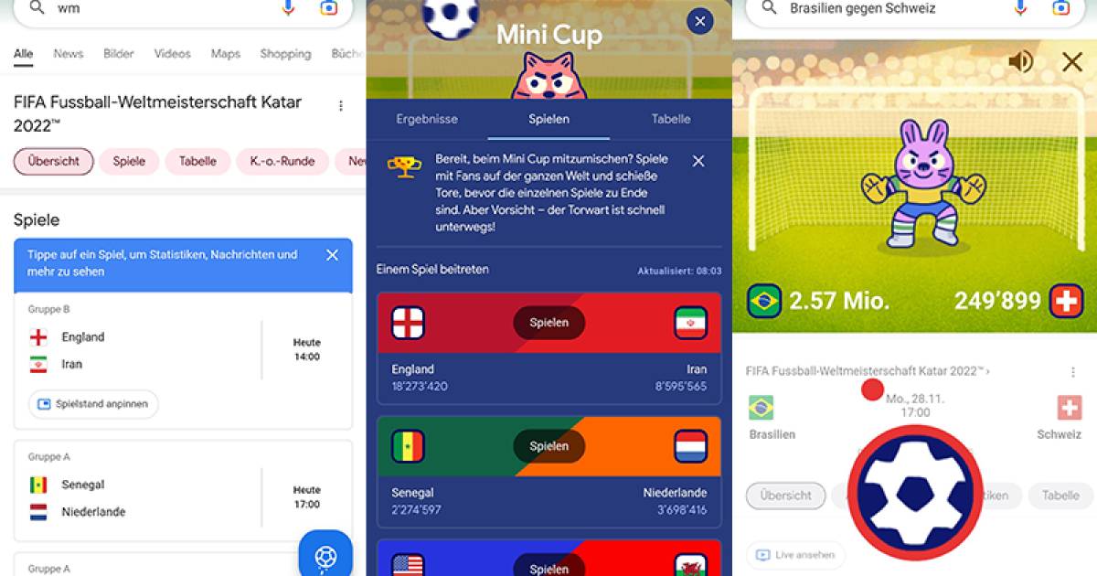 MiniCupGame in der GoogleSuche spielen pctipp.ch