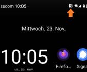 Am oberen Rand eines Smartphone-Screenshots ist das NFC-Icon markiert