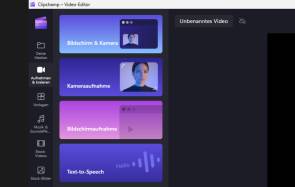 Screenshot von ClipChamp 