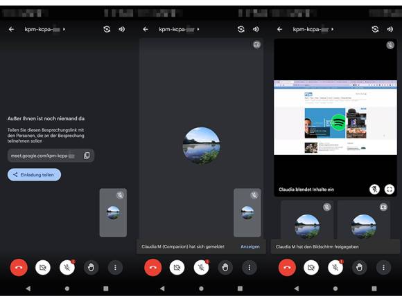 Mobile Version Google Meet 