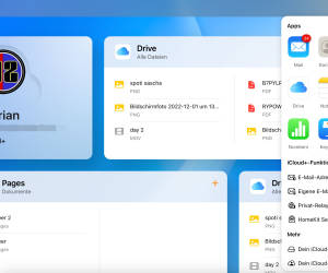 Screenshot des iCloud-Fensters mit der geöffneten App-Übersicht