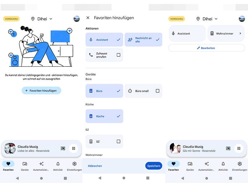 GoogleHomeApp Favoriten erstellen pctipp.ch