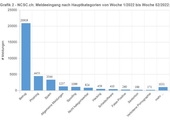 Säulendiagramm zeigt Anzahl Angriffe pro Kategorie