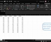 In einer Excel-Tabelle befindet sich der Cursor weit nach dem Ende der letzten befüllten Spalten, darunter ein sich wunderndes Emoji: 