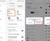 Screenshots zeigen den Weg zu den App-Sperrungs-Einstellungen