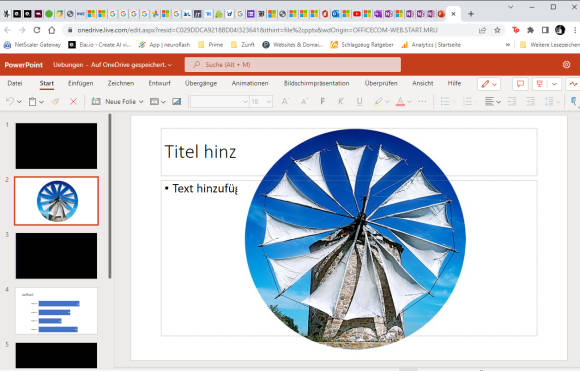 Beispiel einer PowerPoint-Präsentation im Browser