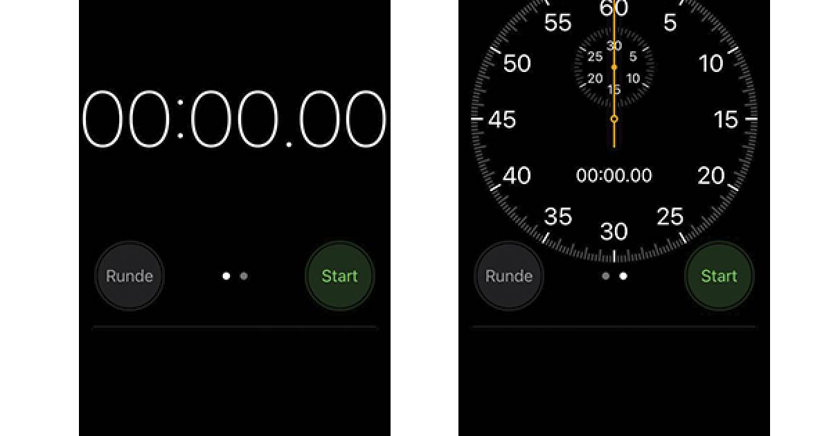 iPhoneUhr Stoppuhr von digitaler auf analoge Ansicht umstellen