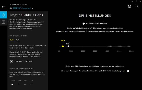 Mauseinstellungen in der Hersteller-Software