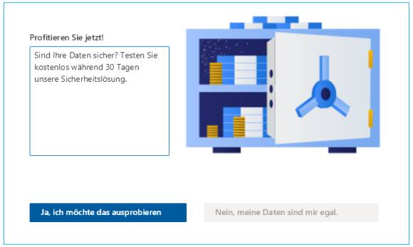 Beispiel von Confirm-Shaming