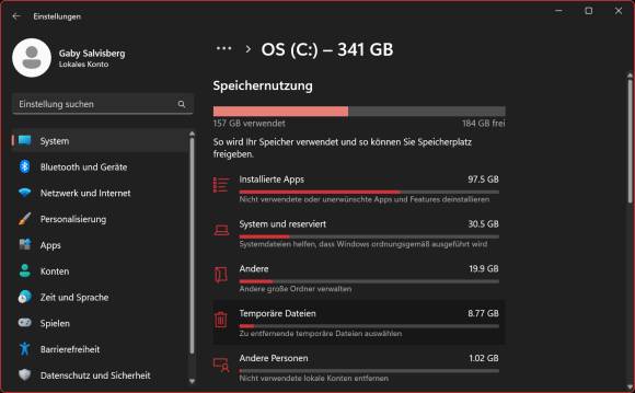 Die neuen Werkzeuge zur Speichernutzung in Windows 11