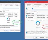 Vergleich der Laufwerks-Eigenschaften: In Windows 10 mit Bereinigen-Button, in Windows 11 heisst er Details