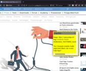 Ein PCtipp-Artikel im Firefox, in einem gelben Fenster ist der Alternativ-Text eingeblendet