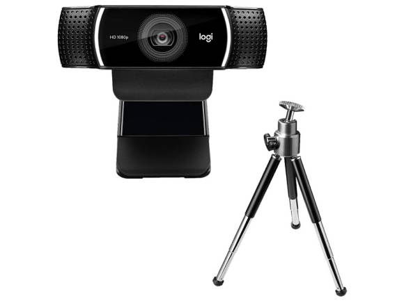 Die Logitech-Webcam C922 Pro und ein passendes Stativ