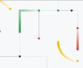Dekorative geometrische Grafik im Google-Stil