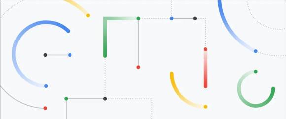 Dekorative geometrische Grafik im Google-Stil 