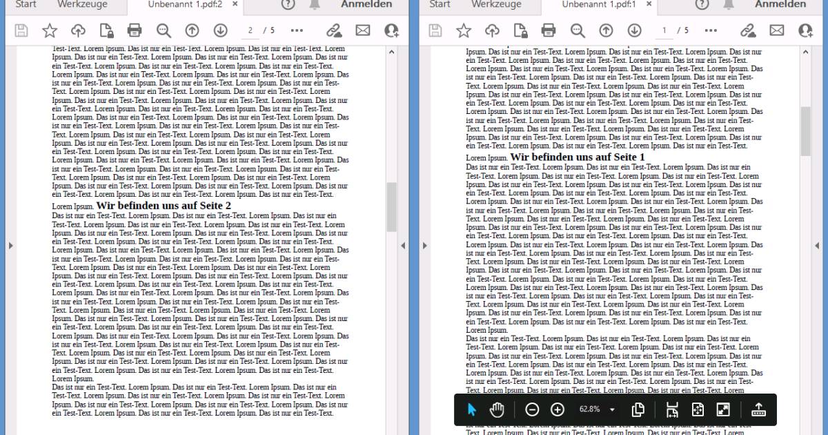 Adobe-Acrobat-Reader-DC-Zwei-Dokumentstellen-gleichzeitig-betrachten