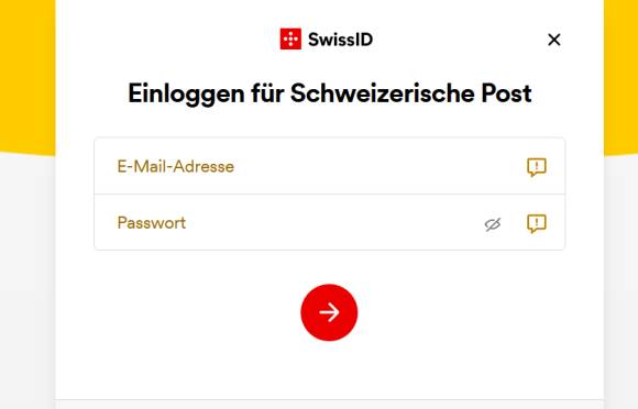SwissID-Login der Schweizerischen Post 