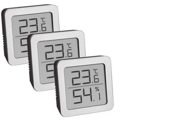 Drei identische Thermometer / Hygrometer