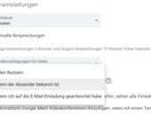 Screenshot der Google-Kalender-Einstellung