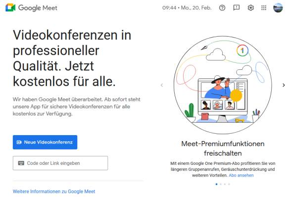 Google Meet Web 