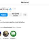 Screenshot des echten Instagram-Profils des Kantons Sankt Gallen