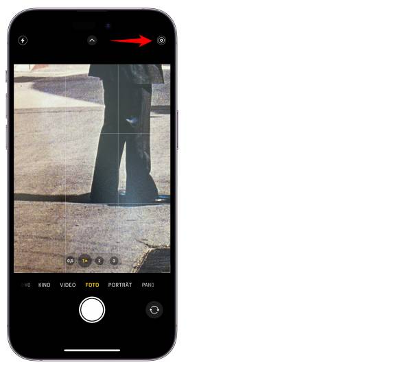 Screenshot der Kamera-App des iPhones mit der Funktion «Live-Fotos»