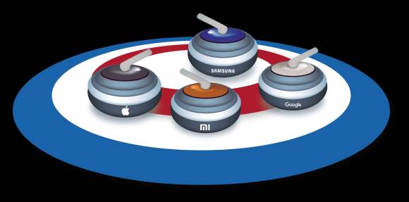 Symbolbild mit Curling-Steinen zu Leserwahl "Bester Handy-Hersteller" 