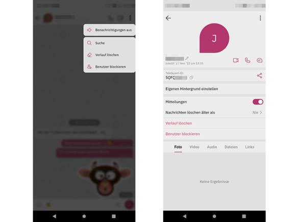 Die Einstellungen im Tele-Guard-Messenger 
