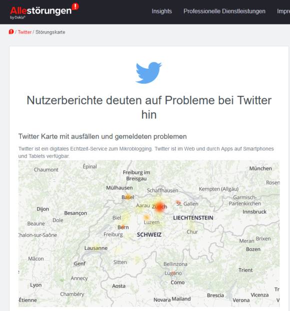 Allestörungen.ch-Karte