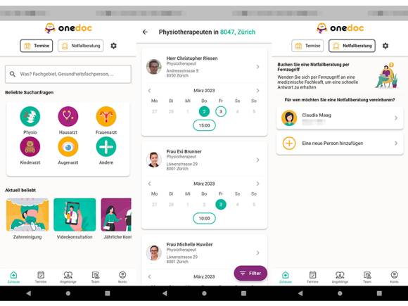 Die OneDoc-App für Android 