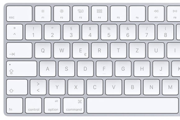 Ein Auschnitt von einer Apple-Tastatur 