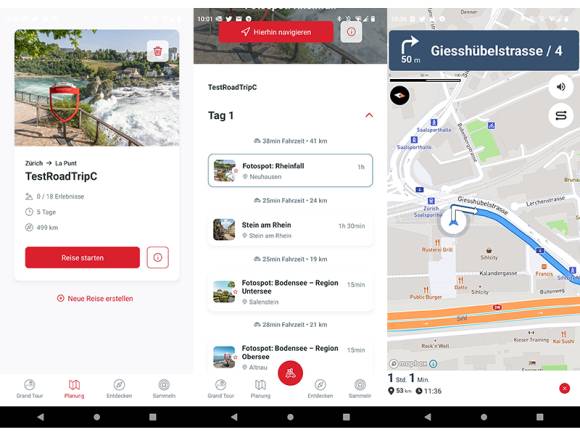 Reisedetails in der App